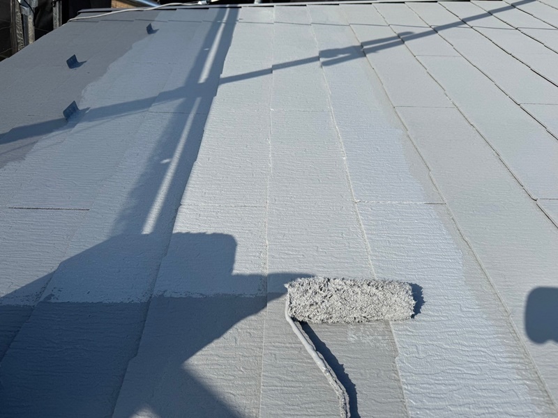 川崎市幸区住宅　外壁屋根塗装工事　屋根上塗り